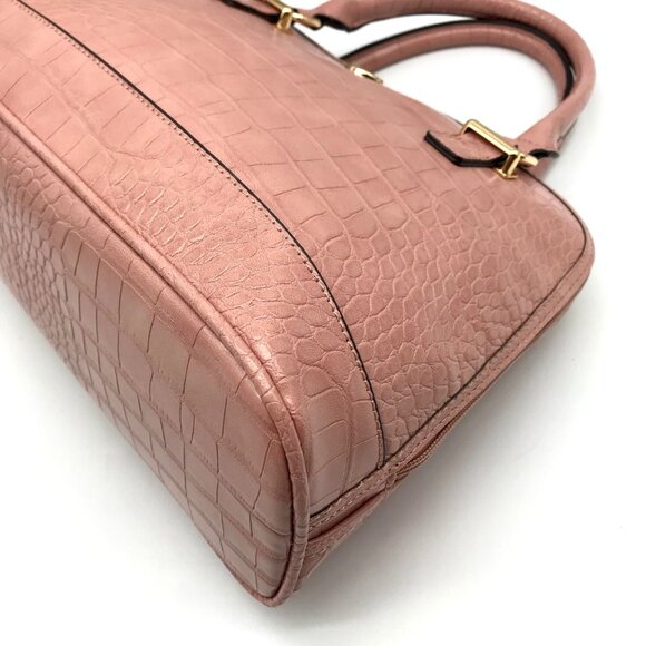 Giani Bernini Dusty Pink Croc Embossed Faux Leather Dome Satchel - Picture 7 of 10